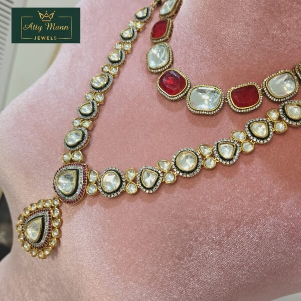 Gold Polki Ruby Necklace