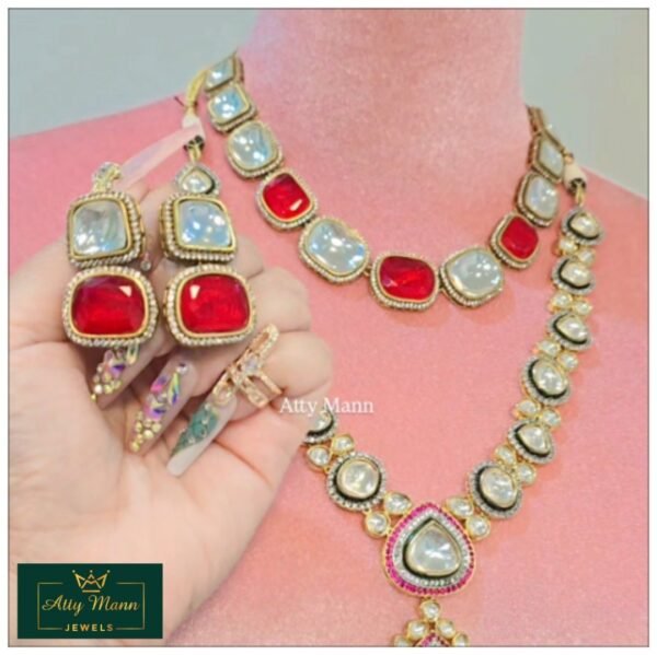 ROYAL Ruby Polki Necklace - Image 2