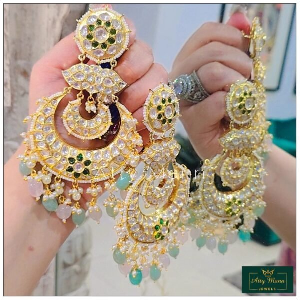Goldplated HeeraPolki Chandbali