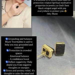 Black Tourmaline studs 1