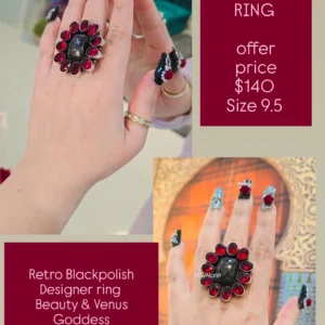 Garnet lepidolite 1 ring